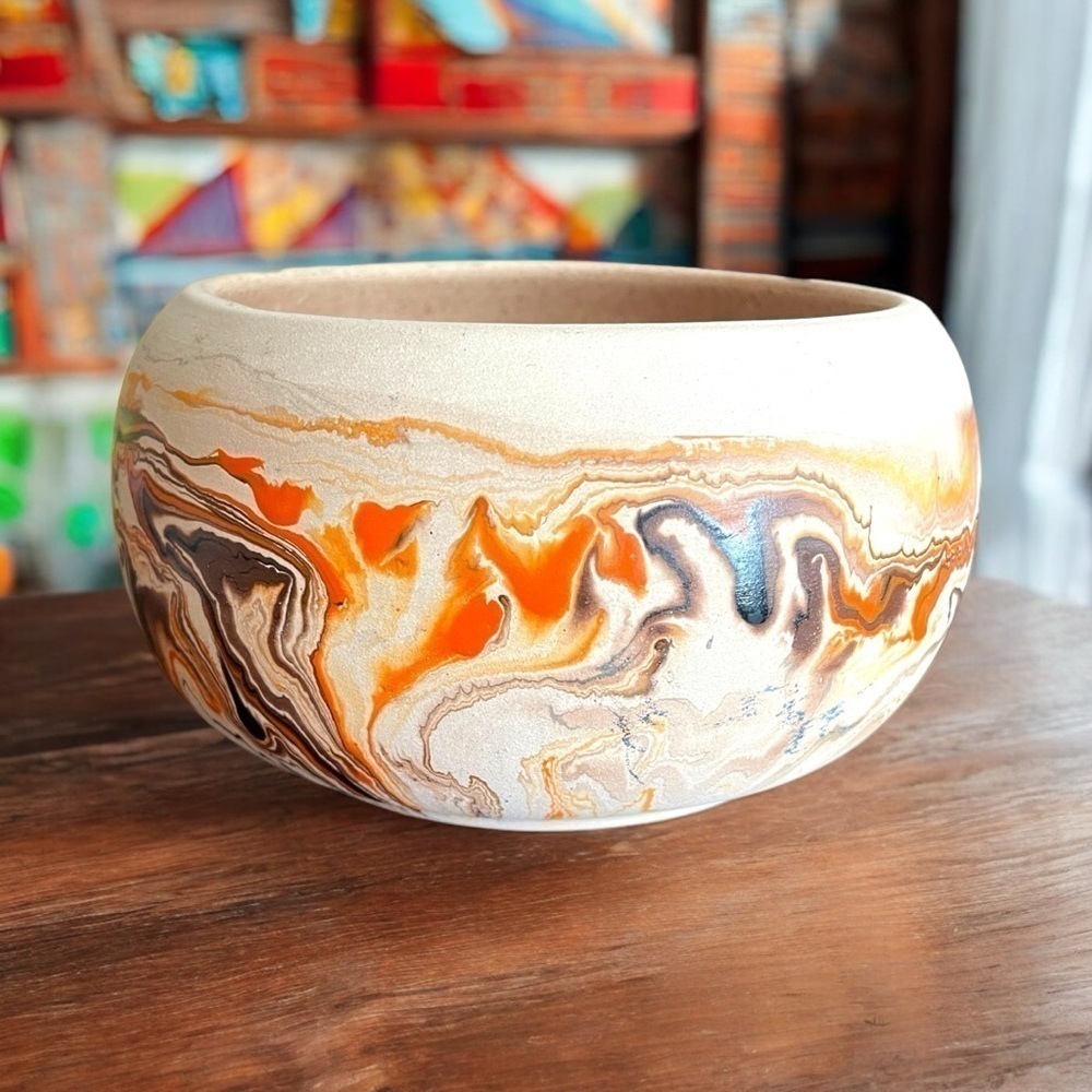 Namadji Pottery bowl,excellent condition,the small mark on the rim is not a chip